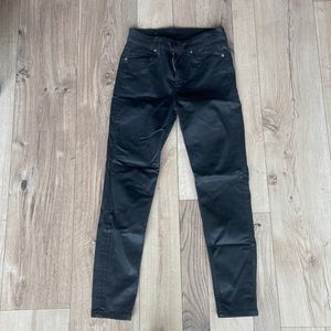 Black Metallic All Saints Skinny Jeans